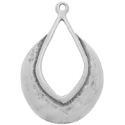 Pendentif goutte ethnique 42x29 mm - Argenté vieilli x1