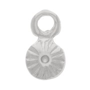 Mini breloques rondes striées 6 mm - Rhodié x4|raw }}