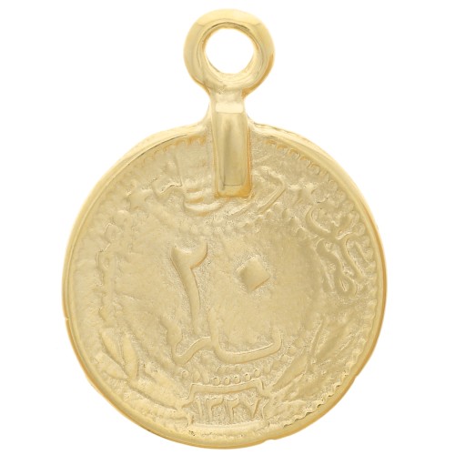 Pendentif pièce de monnaie 17 mm - Doré à l'or fin x1