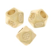 Perles carrées facettées 3.5 mm - Doré à l'or fin x10