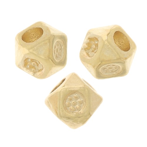 Perles carrées facettées 3.5 mm - Doré à l'or fin x10