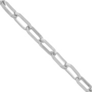 Chaîne en aluminium maille Rectangle 5.1 mm - maillons ouverts - Rhodié x1m