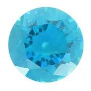 Cabochon rond 4 mm en Oxyde de Zirconium - Dark Aqua x1