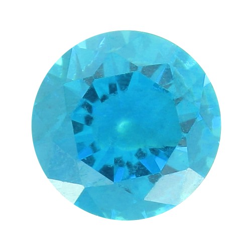 Cabochon rond 3 mm en Oxyde de Zirconium - Dark Aqua x1