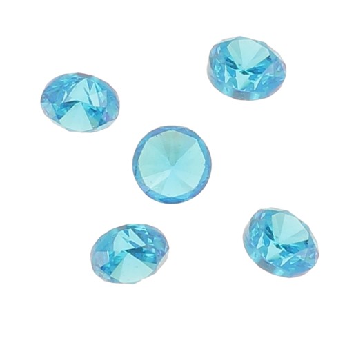 Cabochons ronds 2 mm en Oxyde de Zirconium - Dark Aqua x5