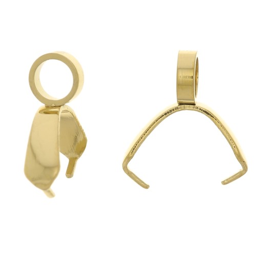 Attaches pendentifs 9 mm - Acier inoxydable 304 Doré x10