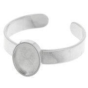 Bague fine réglable pour cabochon fond plat 8x6 mm - Acier inoxydable 304 x1|raw }}