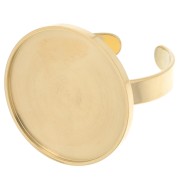 Bague fine réglable pour cabochon fond plat 20 mm - Acier inoxydable 304 Doré x1