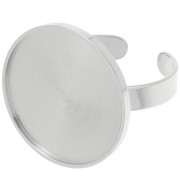 Bague fine réglable pour cabochon fond plat 20 mm - Acier inoxydable 304 x1