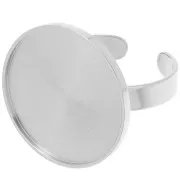 Bague fine réglable pour cabochon fond plat 20 mm - Acier inoxydable 304 x1