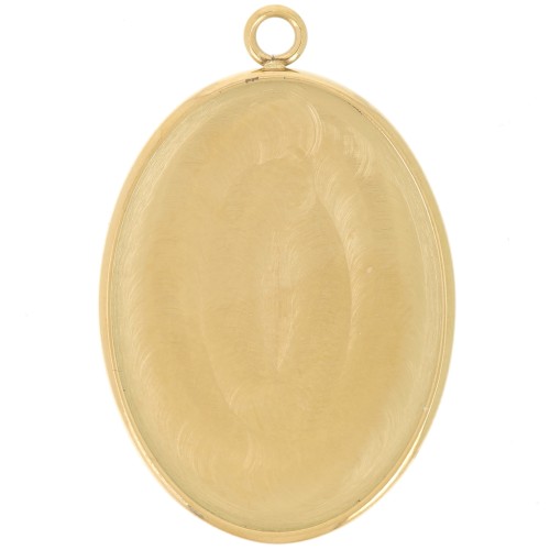 Pendentif ovale pour cabochon fond plat 25x18 mm - Acier inoxydable 304 Doré x1