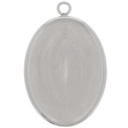 Pendentif ovale pour cabochon fond plat 25x18 mm - Acier inoxydable 304 x1