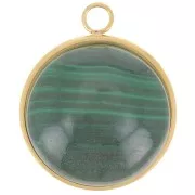 Pendentif rond pour cabochon fond plat 20 mm - Acier inoxydable 304 Doré x1