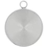 Pendentif rond pour cabochon fond plat 20 mm - Acier inoxydable 304 x1