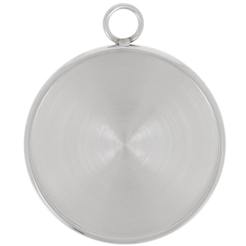 Pendentif rond pour cabochon fond plat 20 mm - Acier inoxydable 304 x1