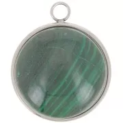 Pendentif rond pour cabochon fond plat 20 mm - Acier inoxydable 304 x1