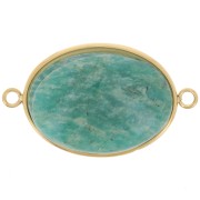 Intercalaire ovale pour cabochon fond plat 25x18 mm - Acier inoxydable 304 Doré x1