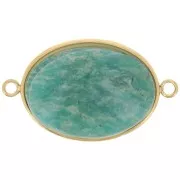 Intercalaire ovale pour cabochon fond plat 25x18 mm - Acier inoxydable 304 Doré x1