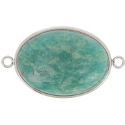 Intercalaire ovale pour cabochon fond plat 25x18 mm - Acier inoxydable 304 x1