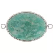 Intercalaire ovale pour cabochon fond plat 25x18 mm - Acier inoxydable 304 x1