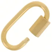 Fermoir ovale à visser 21x11 mm - Acier inoxydable 304 Doré x1