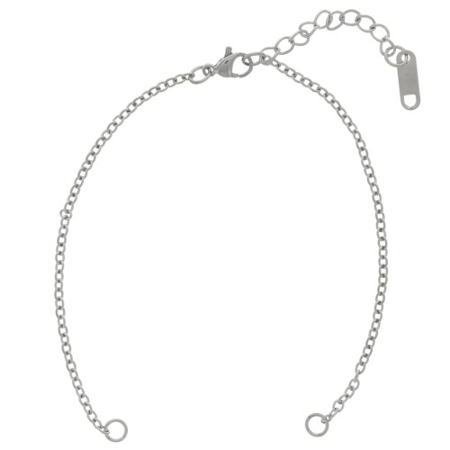 Bracelet 18 cm pour intercalaire - maille Forçat - Acier inoxydable 304 x1