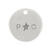 Breloques rondes personnalisées 6 mm avec logo - épaisseur 0.8 mm Argent 925 x100|raw }}