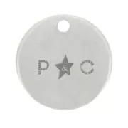 Breloques rondes personnalisées 8 mm avec logo - épaisseur 0.8 mm Argent 925 x100