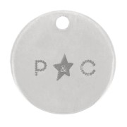 Breloques rondes personnalisées 10 mm avec logo - épaisseur 0.8 mm Argent 925 x100