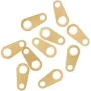 Attaches ovales 8x4 mm pour fermoir - Acier inoxydable 304 Doré x10