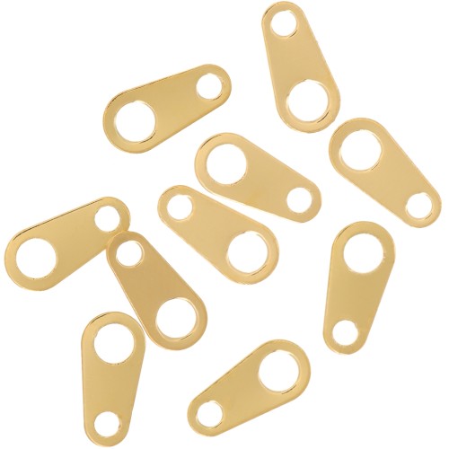Attaches ovales 8x4 mm pour fermoir - Acier inoxydable 304 Doré x10