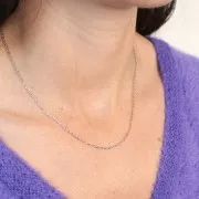 Tour de cou maille Forçat limée 1.6 mm - Acier inoxydable 316L x48cm