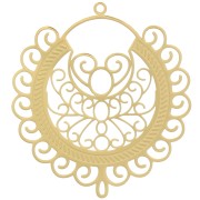 Pendentif effet filigrané 41 mm - motif oriental - Acier inoxydable 316L Doré x1|raw }}