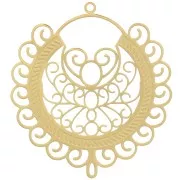 Pendentif effet filigrané 41 mm - motif oriental - Acier inoxydable 316L Doré x1