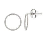 Boucles d'oreilles cercle évidé effet diamanté 10 mm - Acier inoxydable 304L x2|raw }}