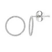 Boucles d'oreilles cercle évidé effet diamanté 10 mm - Acier inoxydable 304L x2