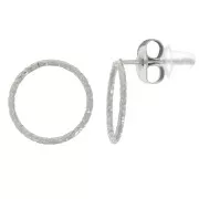 Boucles d'oreilles cercle évidé effet diamanté 12 mm - Acier inoxydable 304L x2