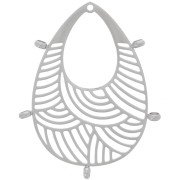Pendentifs gouttes ajourés 32x25 mm - 5 anneaux fermés - Acier inoxydable 316L x2