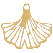 Breloque feuille de Ginkgo ajourée 11x12 mm - Acier inoxydable 316L Doré x1|raw }}