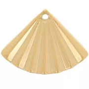 Breloque éventail effet plissé 15x20 mm - Acier inoxydable 316L Doré x1
