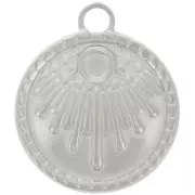 Pendentif rond 18 mm motif ethnique - pour cabochon 3 mm - Acier inox 316L x1