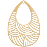 Pendentif goutte ajouré 30x21 mm - Acier inoxydable 316L Doré x1|raw }}