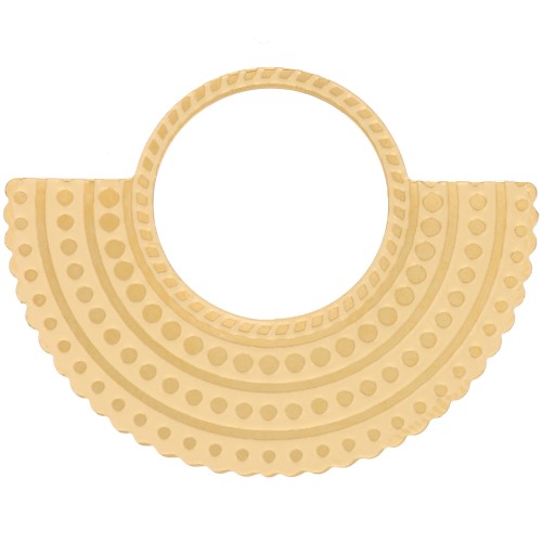 Pendentif ethnique texturé 23x30 mm - Acier inoxydable 316L Doré x1