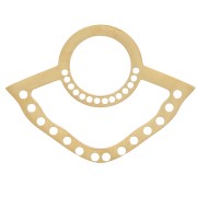 Pendentif éventail 14x19 mm multi-trous pour tissage - Acier inox 316L Doré x1|raw }}