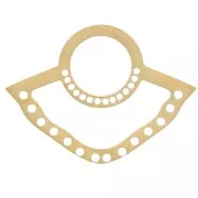 Pendentif éventail 14x19 mm multi-trous pour tissage - Acier inox 316L Doré x1