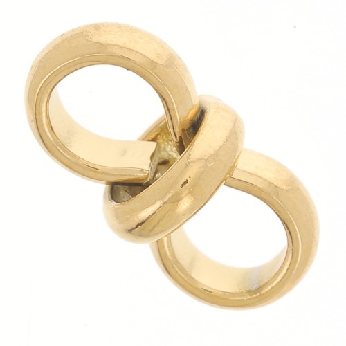 Poussoir double 12x6 mm pour cordon 4 mm - Acier inoxydable 304L Doré x1