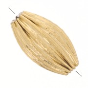 Perle olive striée 10x6 mm - Acier inoxydable 304L Doré x1|raw }}