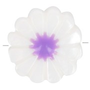 Perle fleur marguerite 12 mm en nacre - Blanc - Violet x1|raw }}