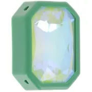 Serti octogone en plastique pour cabochon 4627 18x13 mm - Vert foncé x1