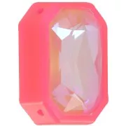 Serti octogone en plastique pour cabochon 4627 18x13 mm - Rose fluo transparent x1